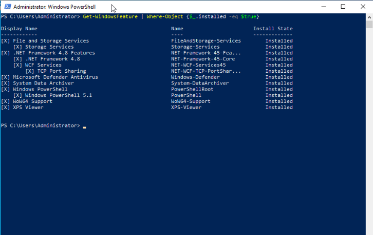 Windows Server get-windowsfeature