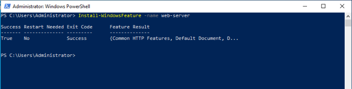 Windows Server installed web server
